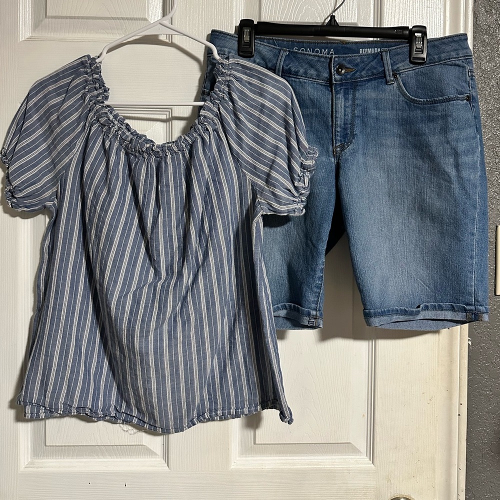 Blue Women's Top & shorts